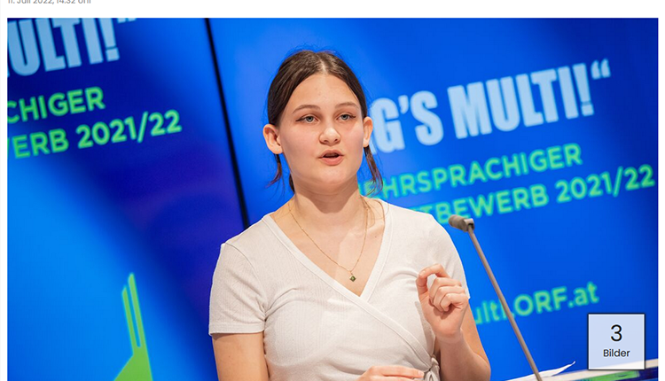 Berührende Worte von Livia Anna Banek aus Leibnitz beim Redewettbewerb "Sag's multi"