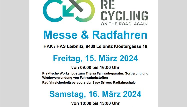 Recycling-Messe, Messe & Radfahren